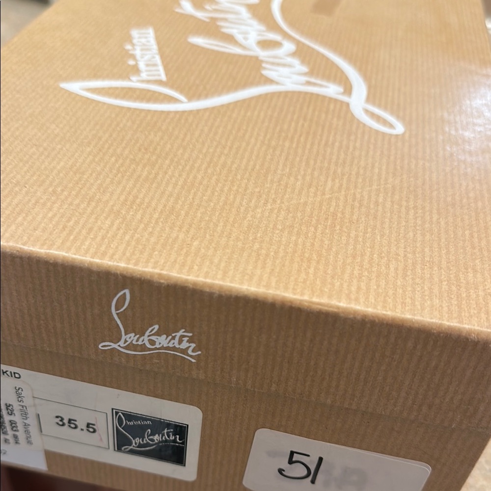 Christian Louboutin Tan Shoe Box with Logo new